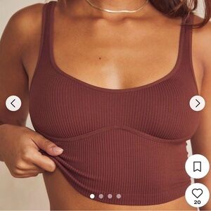 Free People Ribbed Cropped Corset Top